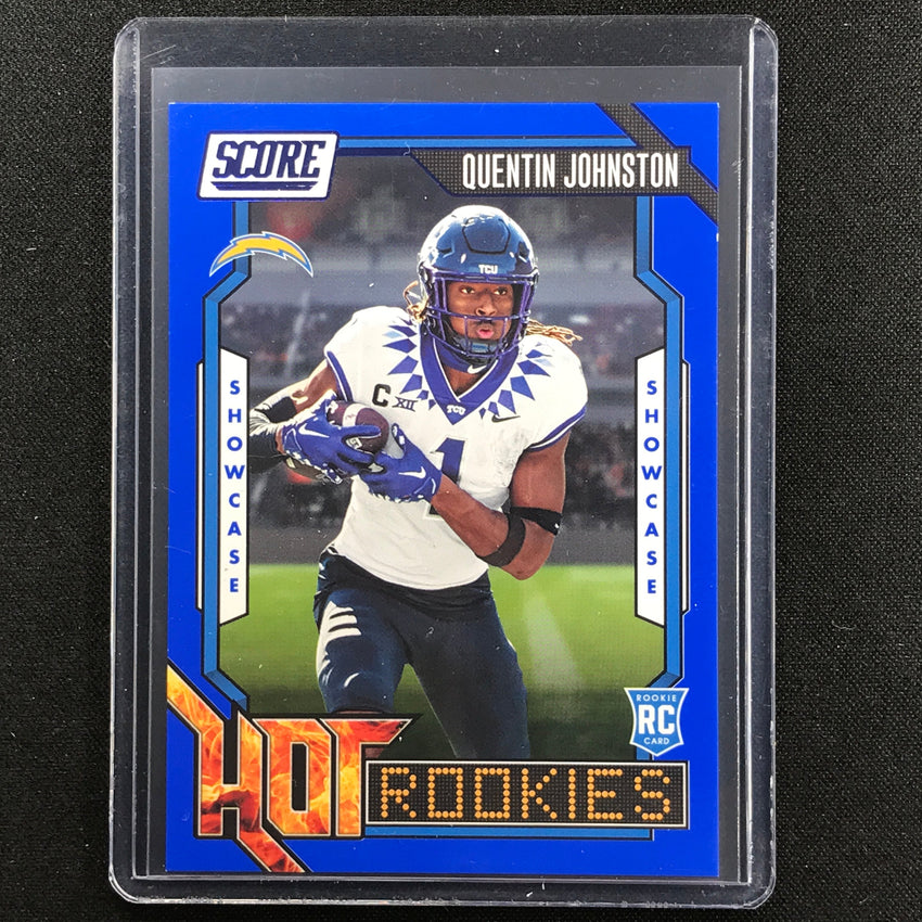 2023 Score Quentin Johnston Hot Rookies Showcase Blue 93/100