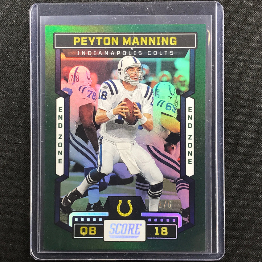 2023 Score Peyton Manning End Zone Green 3/6
