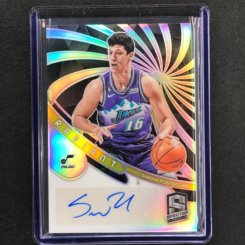 2022-23 Spectra Simone Fontecchio Radiant Signatures Rookie Auto Base 18/99