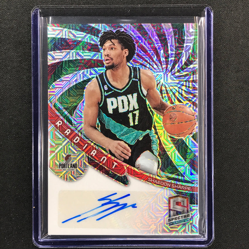 2022-23 Spectra Shaedon Sharpe Radiant Signatures Rookie Auto Meta 22/25
