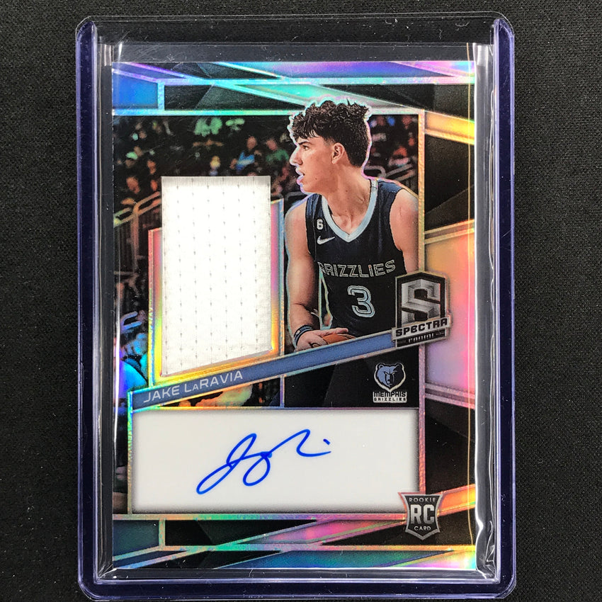 2022-23 Spectra Jake Laravia Rookie Jersey Auto Silver Prizm 117/199