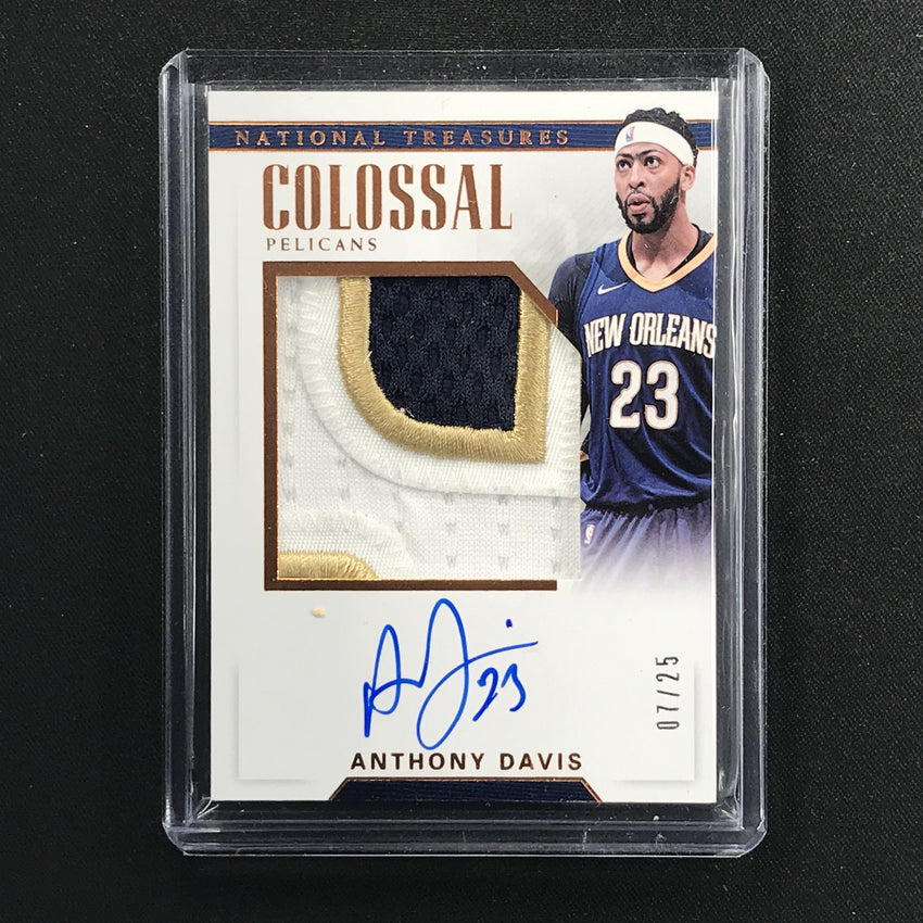 2017-18 National Treasures ANTHONY DAVIS Colossal Patch Auto 7/25-Cherry Collectables