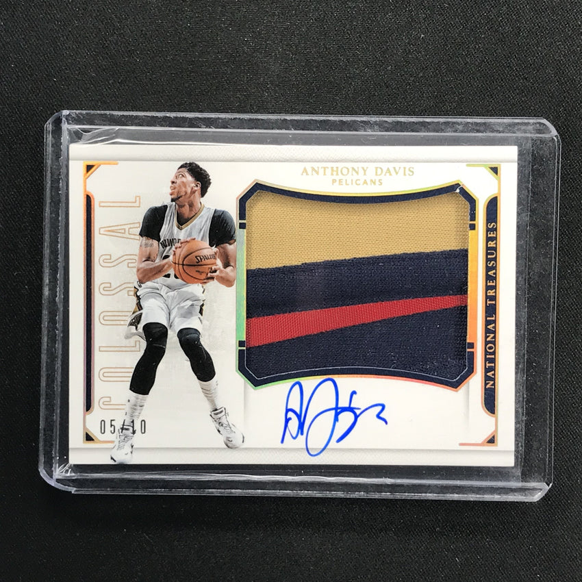 2015-16 National Treasures ANTHONY DAVIS Colossal Patch Auto Gold 5/10-Cherry Collectables