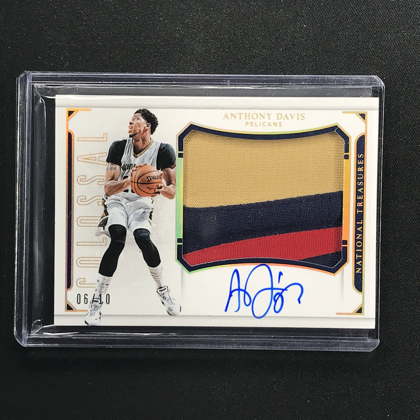 2015-16 National Treasures ANTHONY DAVIS Colossal Patch Auto Gold 6/10-Cherry Collectables