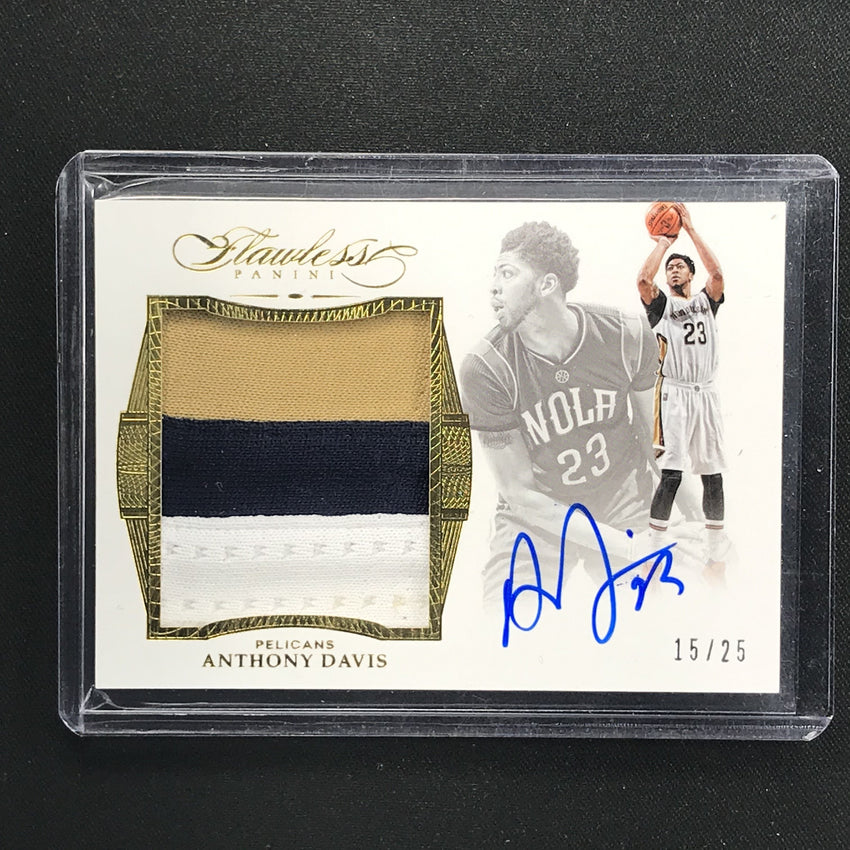 2015-16 Flawless ANTHONY DAVIS Jumbo Patch Auto Gold 15/25-Cherry Collectables