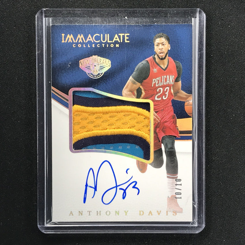 2016-17 Immaculate ANTHONY DAVIS Jumbo Patch Auto Gold 10/10-Cherry Collectables