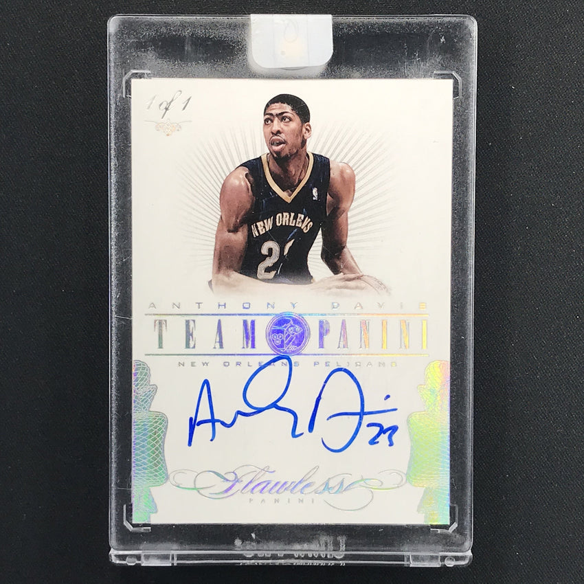 2013-14 Flawless ANTHONY DAVIS Team Panini Platinum Auto 1/1-Cherry Collectables