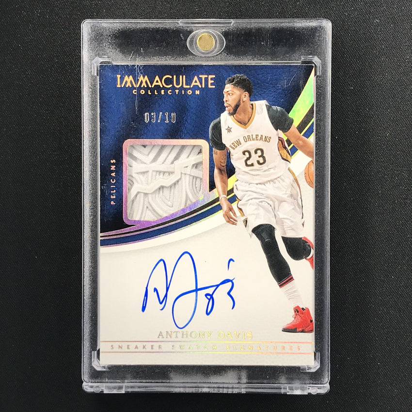 2016-17 Immaculate ANTHONY DAVIS Sneaker Swatch Auto 3/10-Cherry Collectables