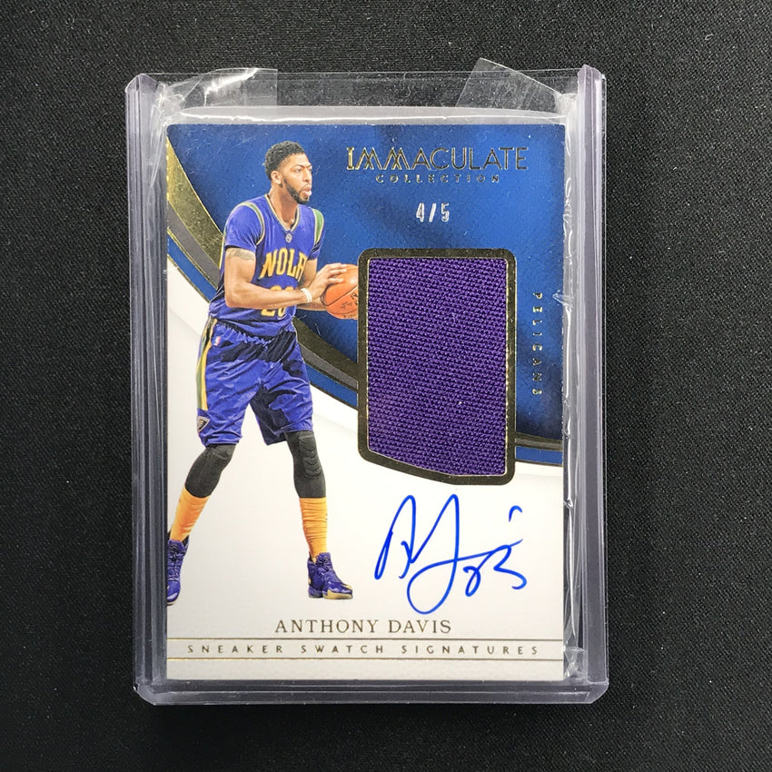 2016-17 Immaculate ANTHONY DAVIS Sneaker Swatch Auto 4/5-Cherry Collectables