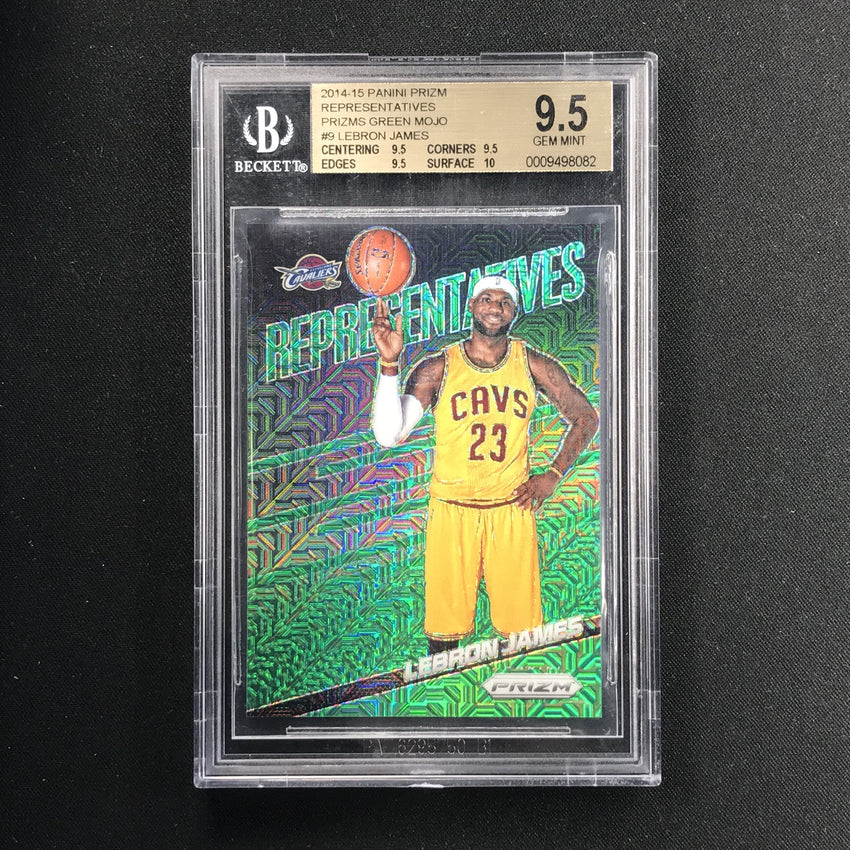 2014-15 Prizm LEBRON JAMES Representatives Green Mojo 23/25 BGS 9.5-Cherry Collectables