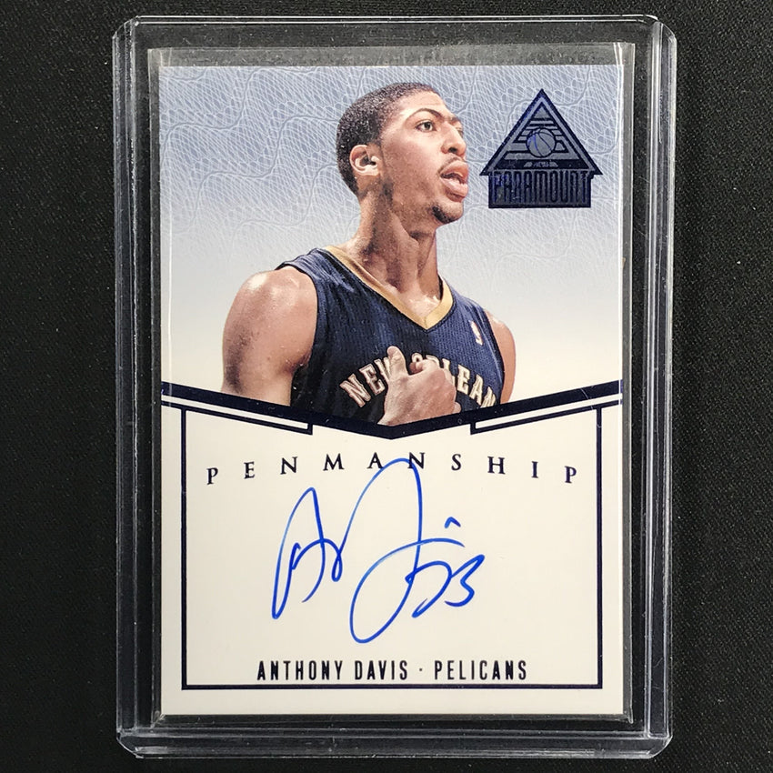2014-15 Paramount ANTHONY DAVIS Penmanship Auto Blue 19/25-Cherry Collectables