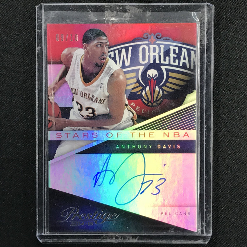2014-15 Prestige ANTHONY DAVIS Stars Of The NBA Auto Red 9/10-Cherry Collectables