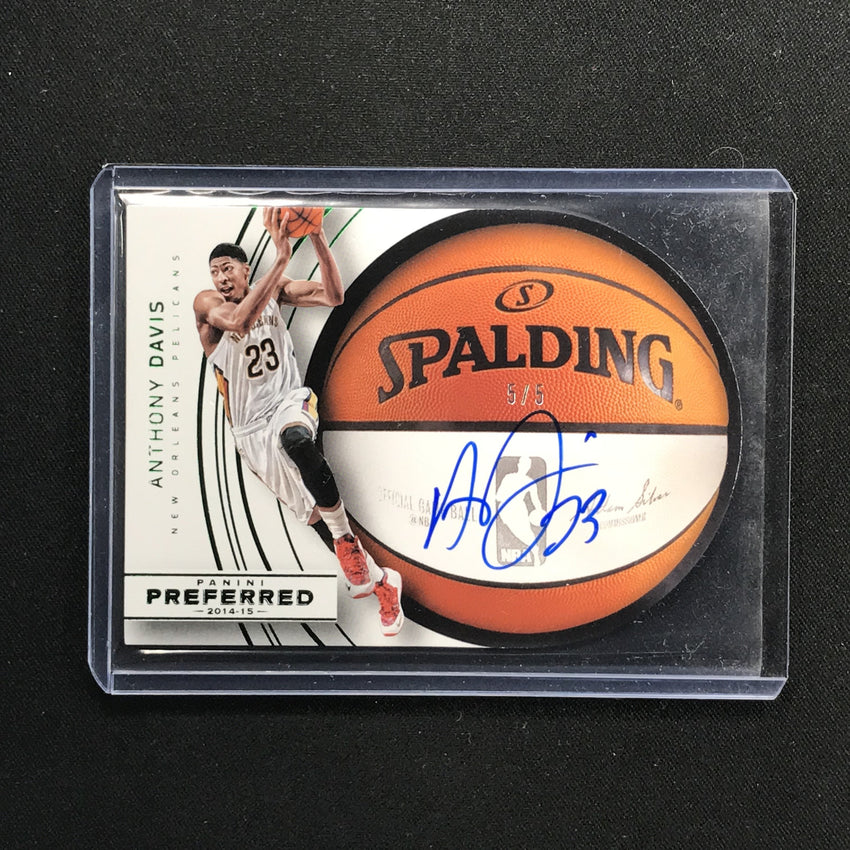 2014-15 Preferred ANTHONY DAVIS Die Cut Green Auto 5/5-Cherry Collectables