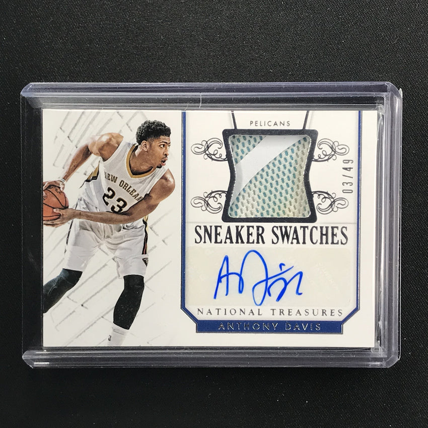 2014-15 National Treasures ANTHONY DAVIS Sneaker Swatches Auto 3/49-Cherry Collectables