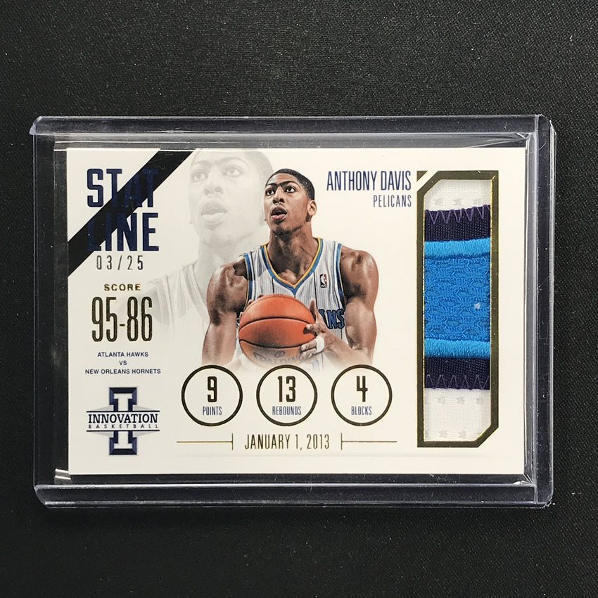 2012-13 Innovation ANTHONY DAVIS Stat Line Patch Prime 3/25-Cherry Collectables