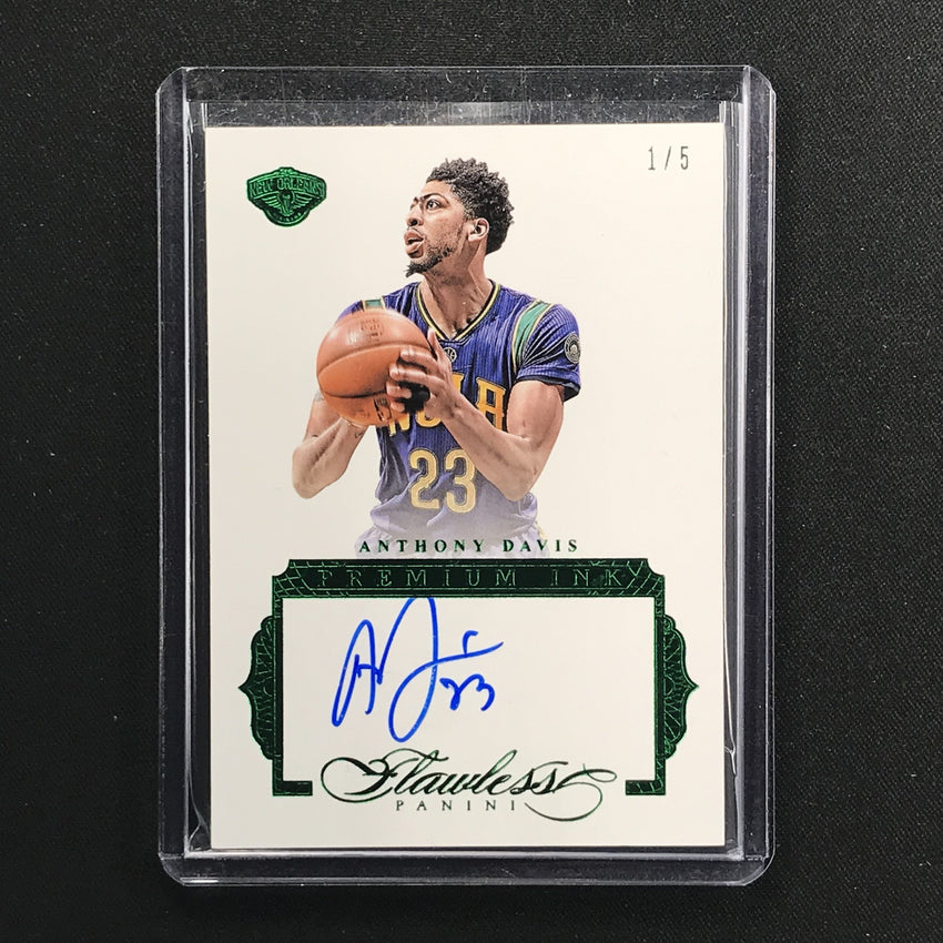 2015-16 Flawless ANTHONY DAVIS Premium Ink Green Auto 1/5-Cherry Collectables