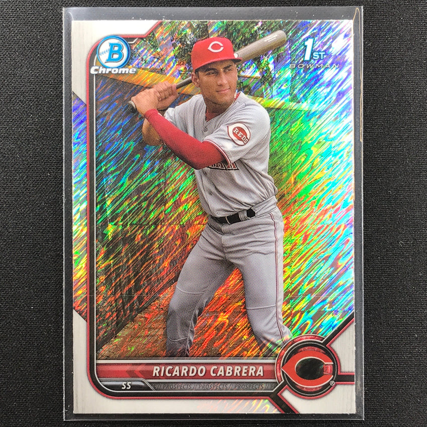 2022 Bowman Chrome Ricardo Cabrera 1st Bowman Prospect Shimmer Refractor No 158