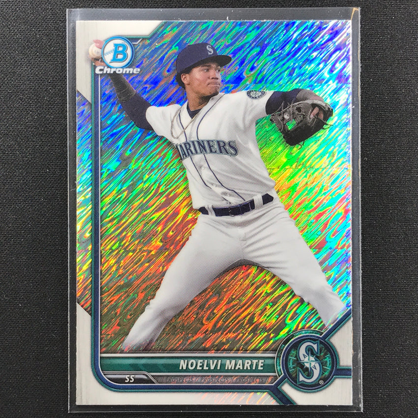 2022 Bowman Chrome Noelvi Marte Bowman Prospect Shimmer Refractor No 186