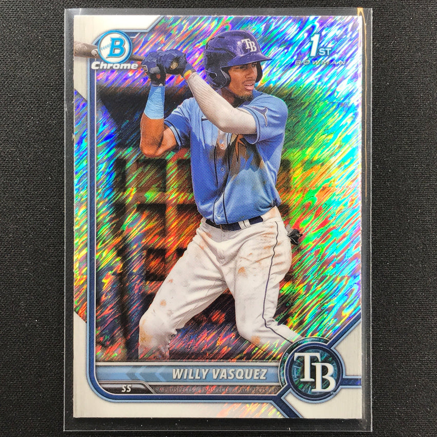 2022 Bowman Chrome WILLY VASQUEZ 1st Bowman Prospect Shimmer Refractor #195