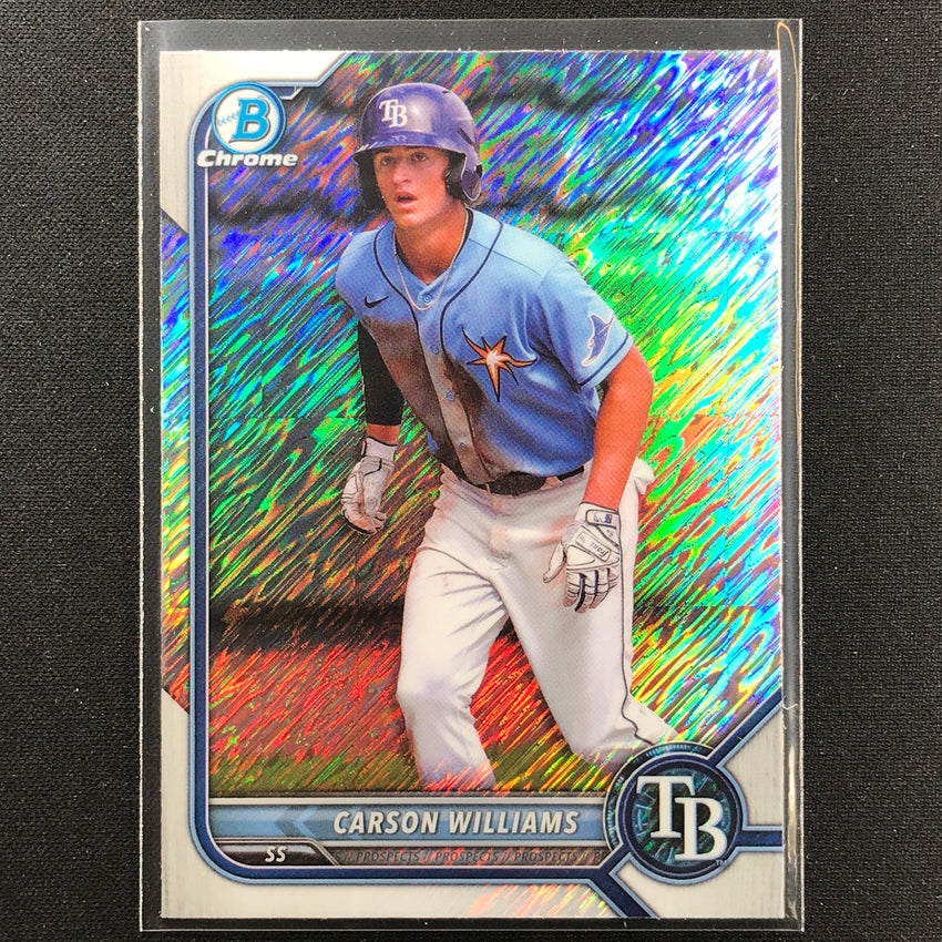 2022 Bowman Chrome Carson Williams Bowman Prospect Shimmer Refractor No 197