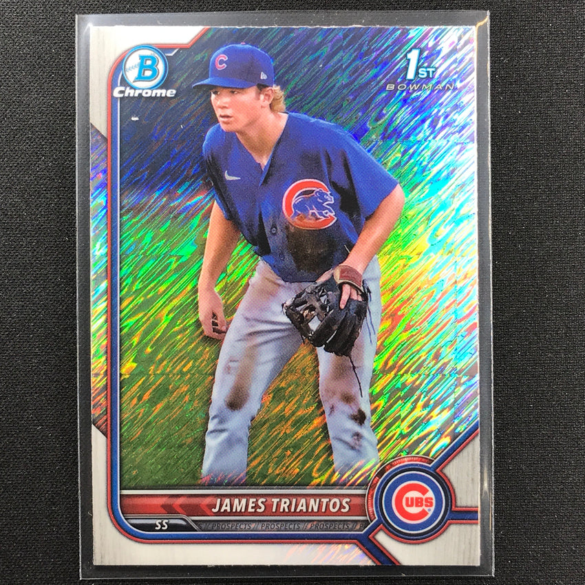 2022 Bowman Chrome James Triantos 1st Bowman Prospect Shimmer Refractor No 208