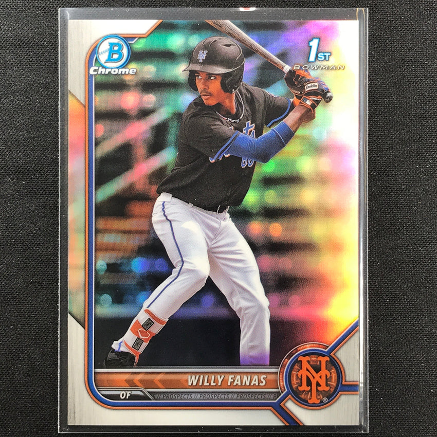 2022 Bowman Chrome Willy Fanas 1st Bowman Prospect Base Refractor /499