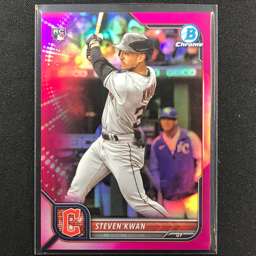 2022 Bowman Chrome Steven Kwan Rookie Fuchsia Refractor /299