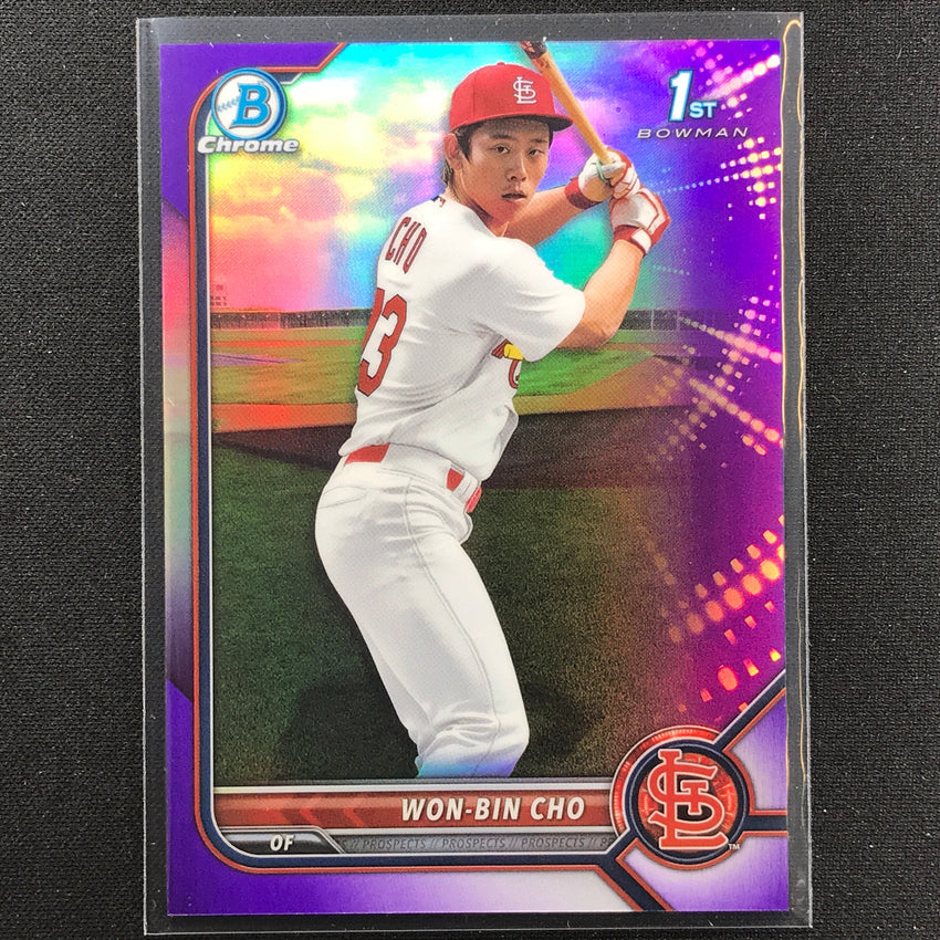 2022 Bowman Chrome Won-bin Cho 1st Bowman Prospect Purple Refractor /250