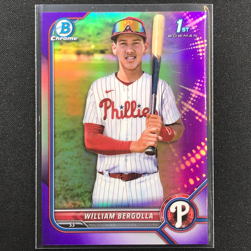 2022 Bowman Chrome William Bergolla 1st Bowman Prospect Purple Refractor /250