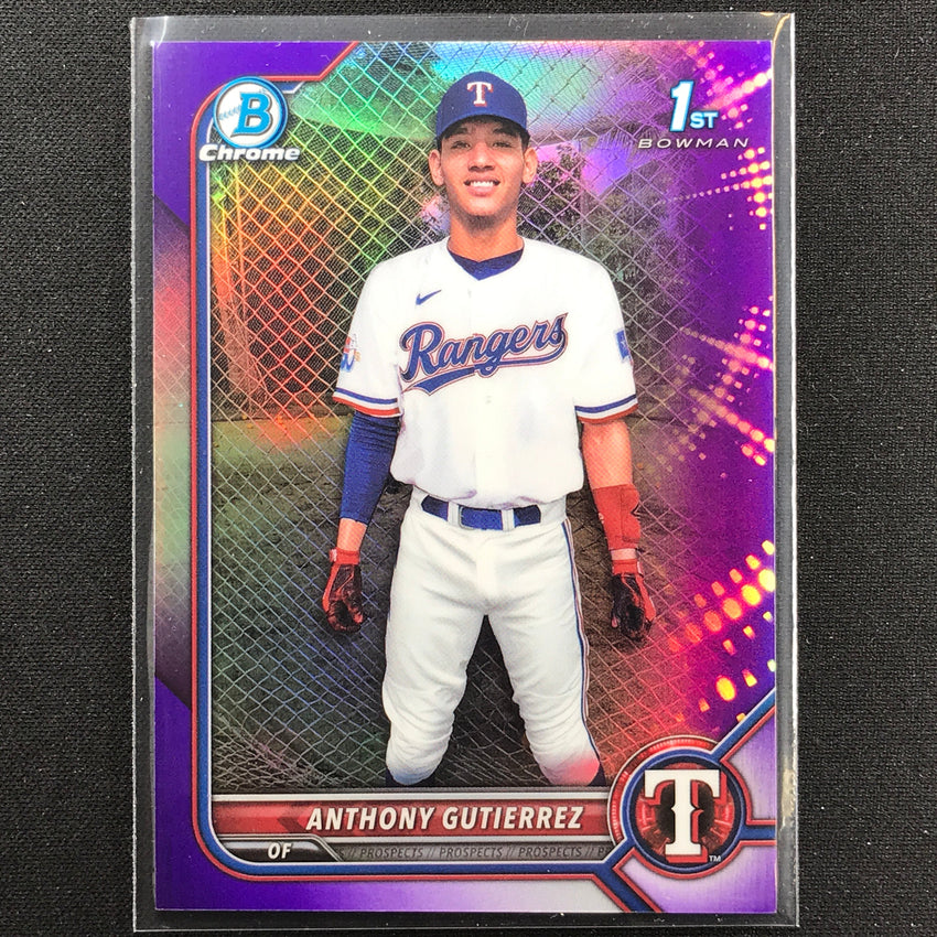 2022 Bowman Chrome Anthony Gutierrez 1st Bowman Prospect Purple Refractor /250