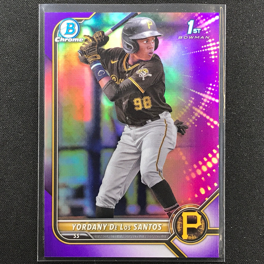 2022 Bowman Chrome Yordany De Los Santos 1st Bowman Prospect Purple /250