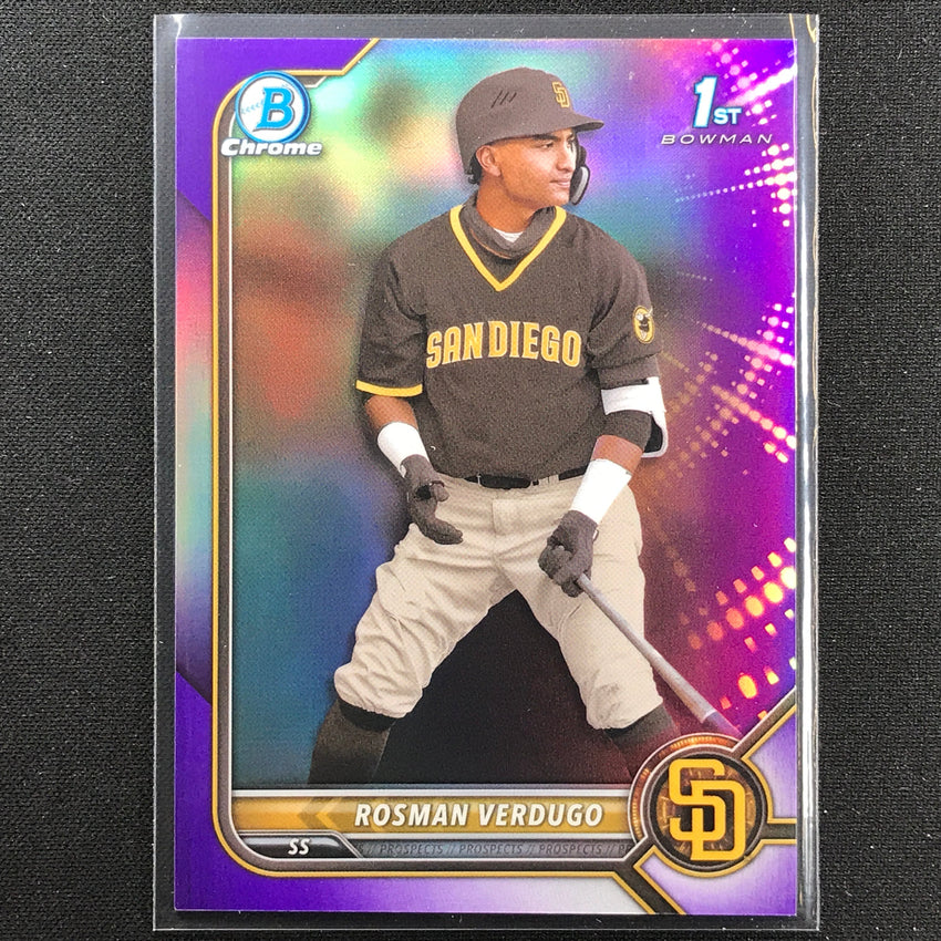 2022 Bowman Chrome Rosman Verdugo 1st Bowman Prospect Purple Refractor /250