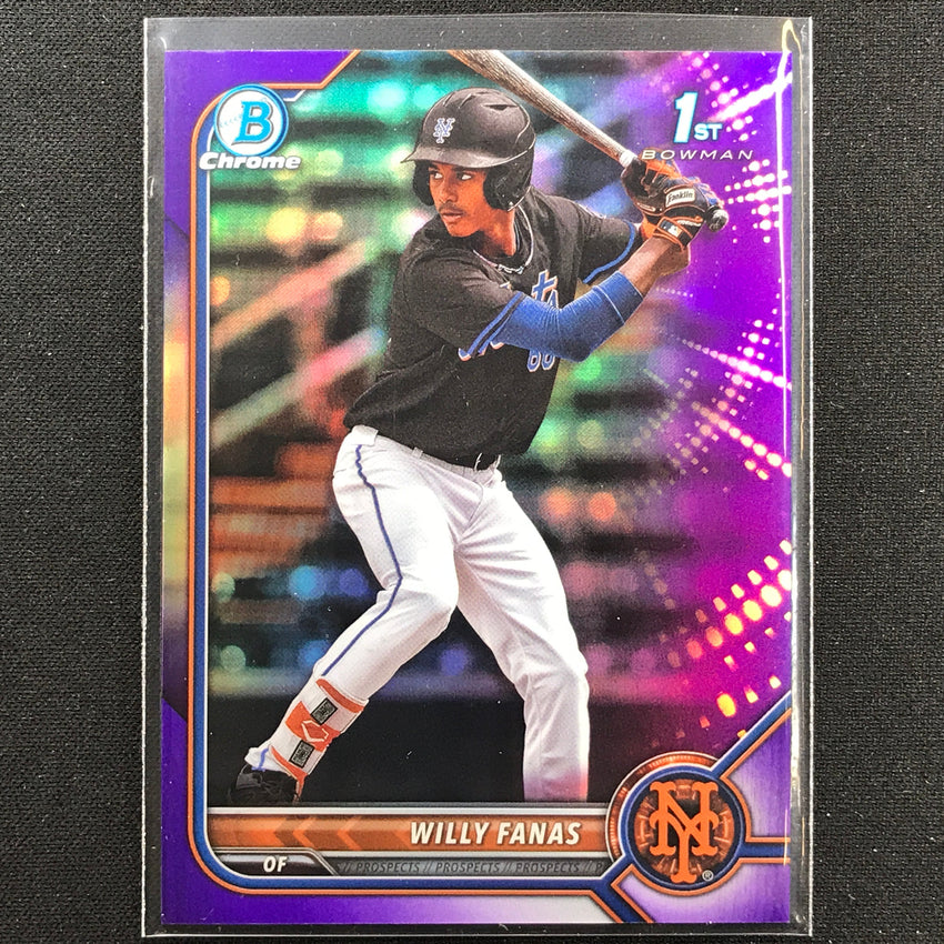 2022 Bowman Chrome Willy Fanas 1st Bowman Prospect Purple Refractor /250