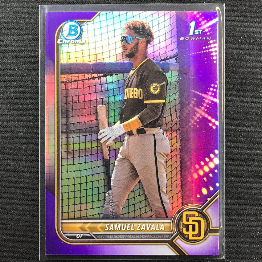 2022 Bowman Chrome Samuel Zavala 1st Bowman Prospect Purple Refractor /250