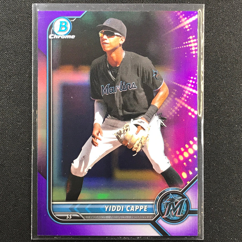2022 Bowman Chrome Yiddi Cappe Bowman Prospect Purple Refractor /250