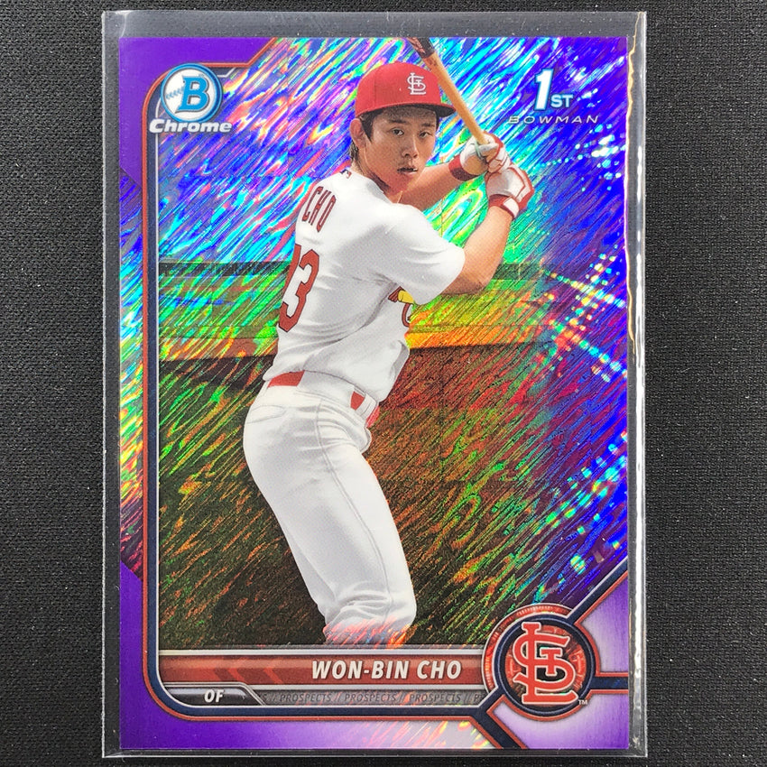 2022 Bowman Chrome Won-bin Cho 1st Bowman Prospect Purple Shimmer /250
