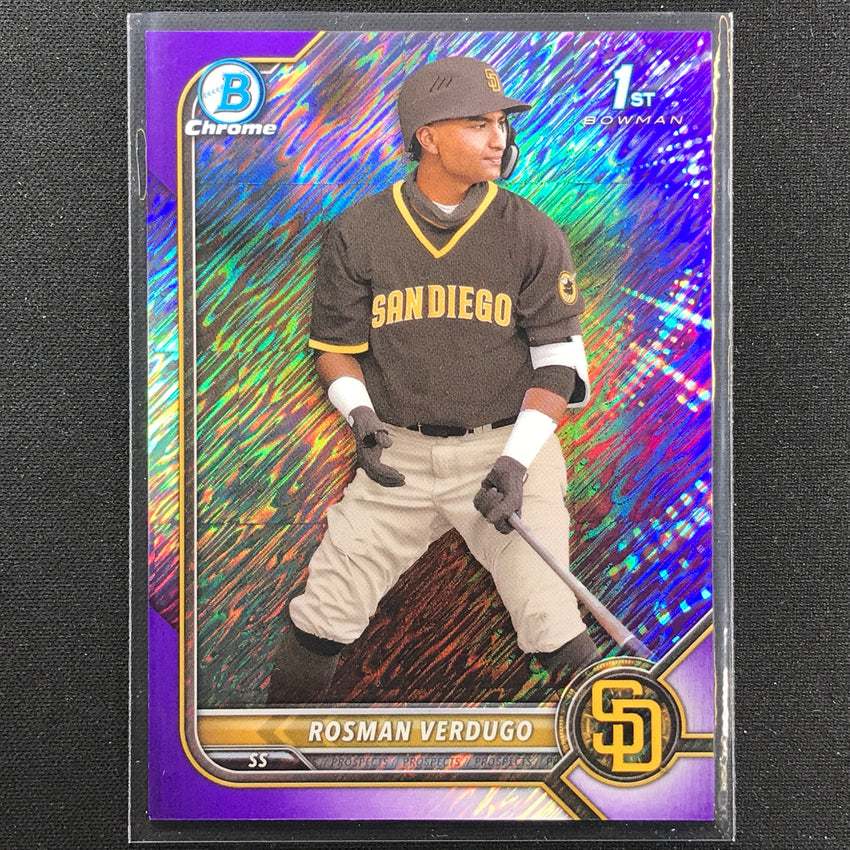 2022 Bowman Chrome Rosman Verdugo 1st Bowman Prospect Purple Shimmer /250