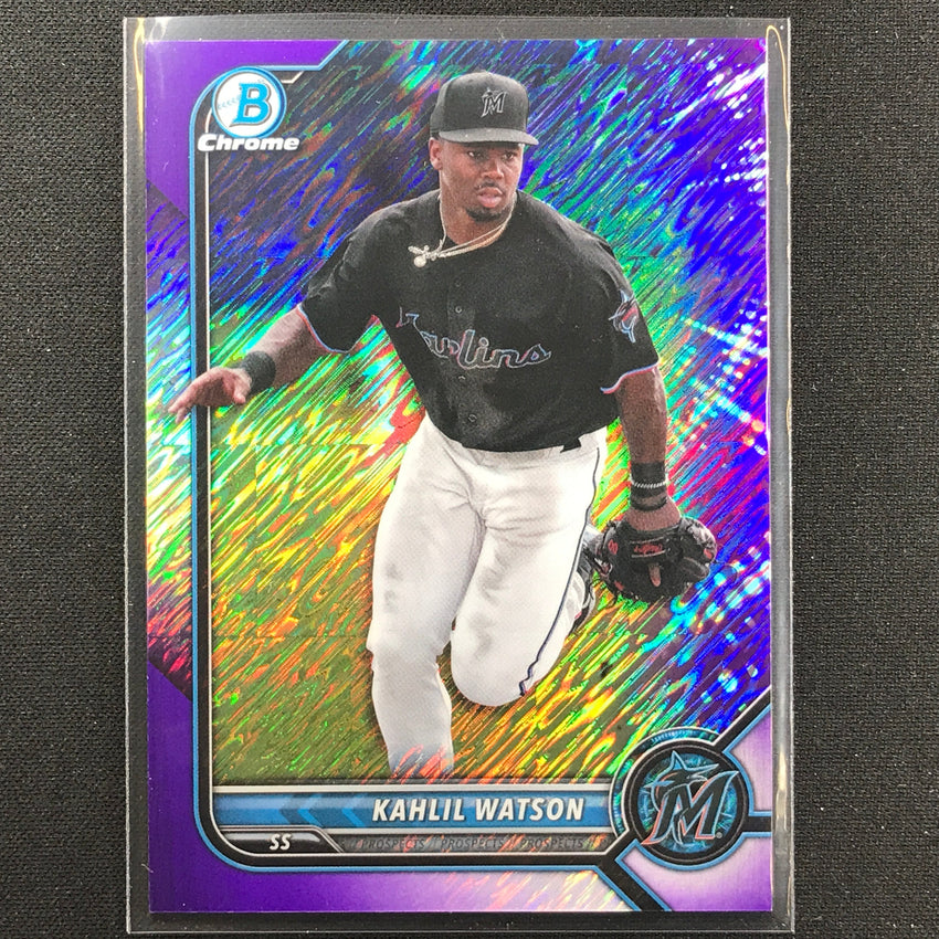 2022 Bowman Chrome Khalil Watson Bowman Prospect Purple Shimmer /250