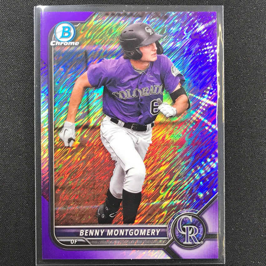 2022 Bowman Chrome Benny Montgomery Bowman Prospect Purple Shimmer /250