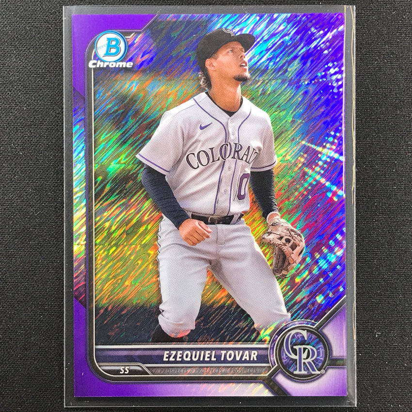 2022 Bowman Chrome Ezequiel Tovar Bowman Prospect Purple Shimmer /250