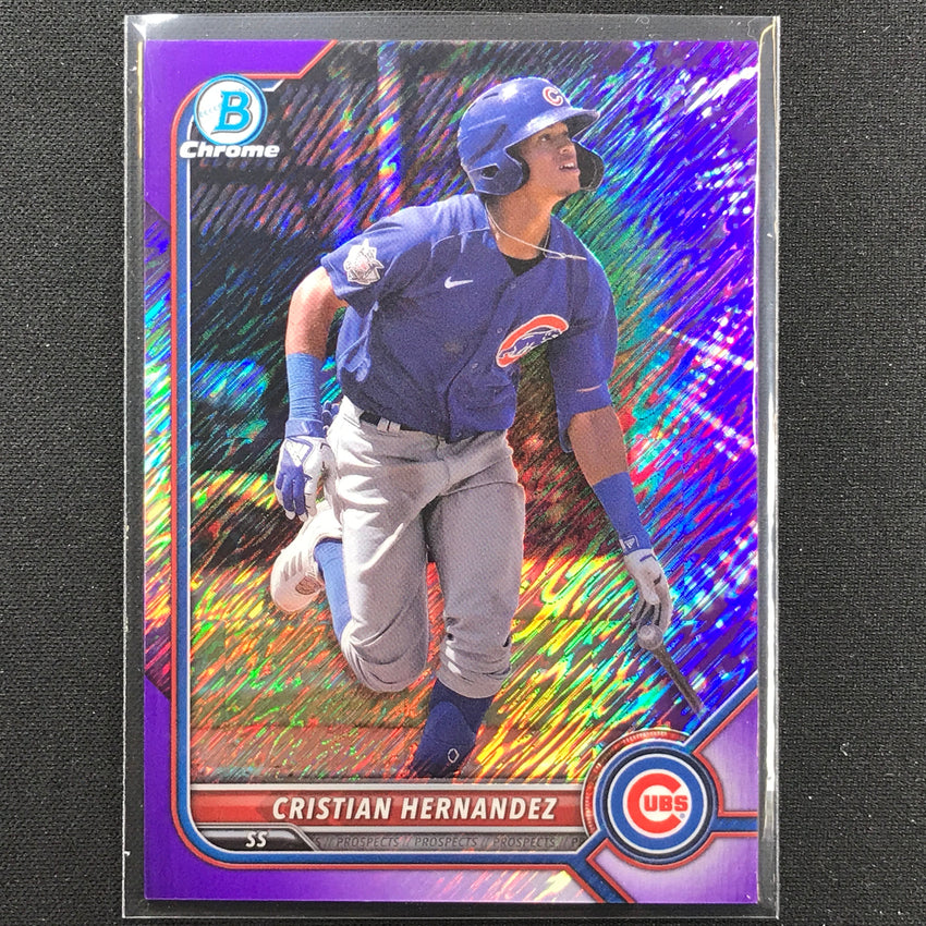 2022 Bowman Chrome Cristian Hernandez Bowman Prospect Purple Shimmer /250