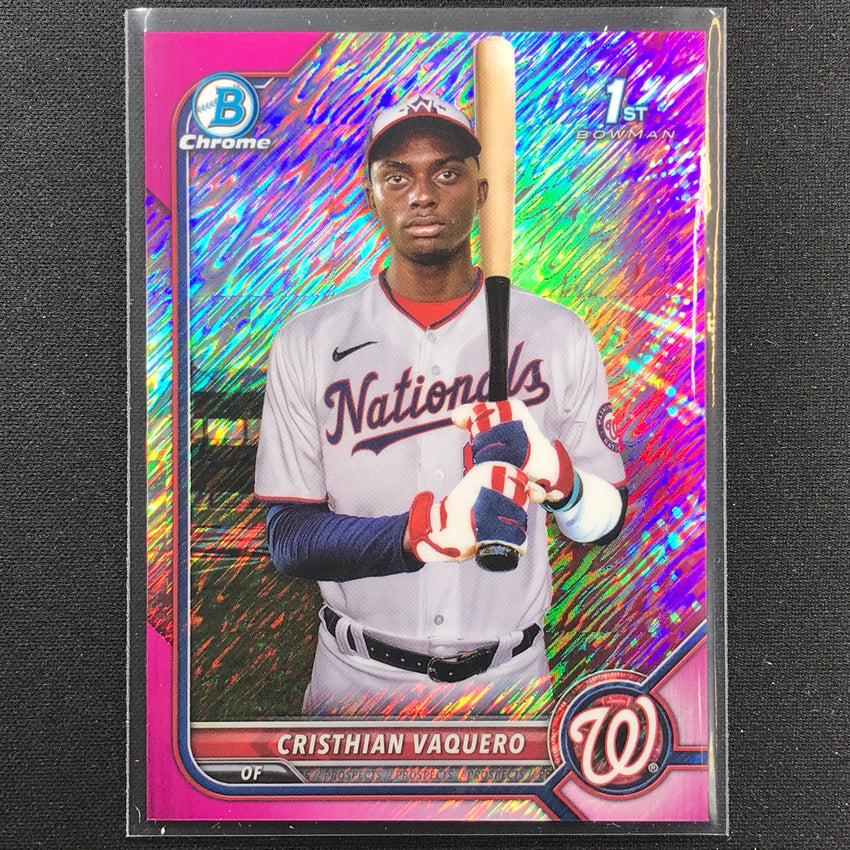 2022 Bowman Chrome Cristhian Vaquero 1st Bowman Prospect Fuchsia Shimmer /199