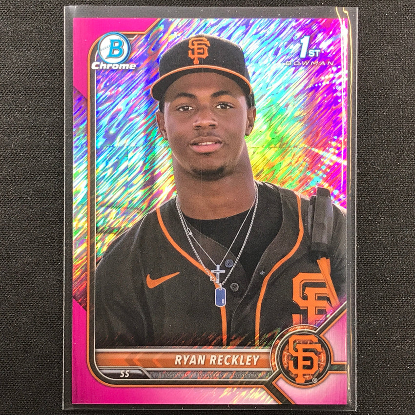 2022 Bowman Chrome Ryan Reckley 1st Bowman Prospect Fuchsia Shimmer /199