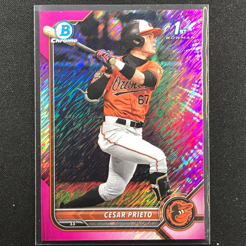 2022 Bowman Chrome Cesar Prieto 1st Bowman Prospect Fuchsia Shimmer /199