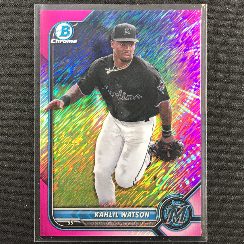2022 Bowman Chrome Khalil Watson Bowman Prospect Fuchsia Shimmer /199