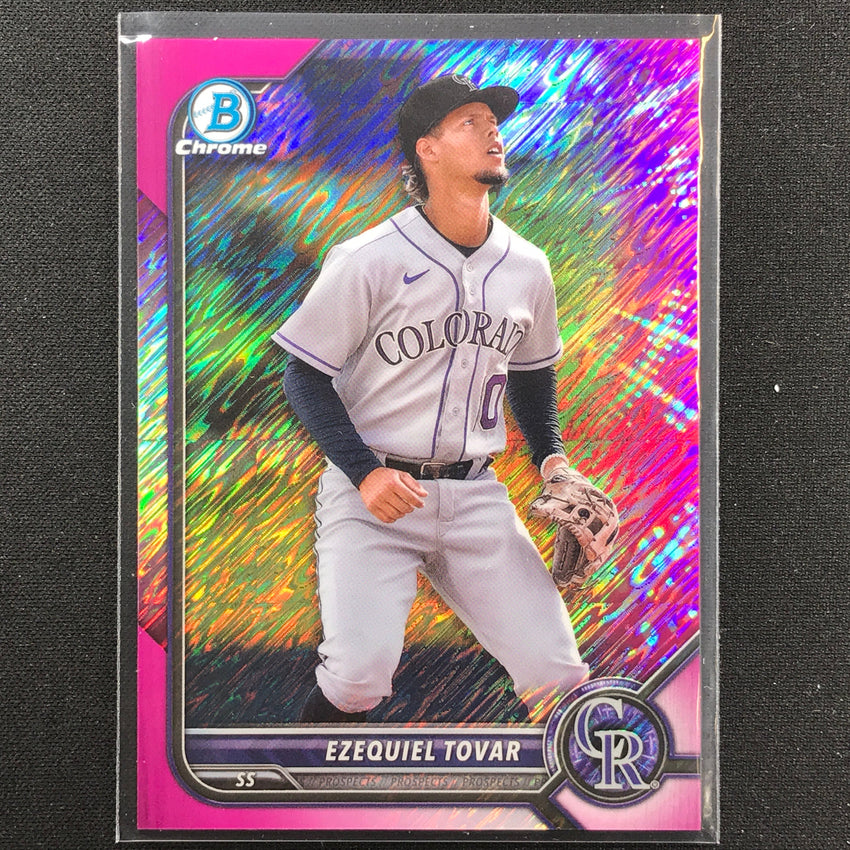 2022 Bowman Chrome Ezequiel Tovar Bowman Prospect Fuchsia Shimmer /199