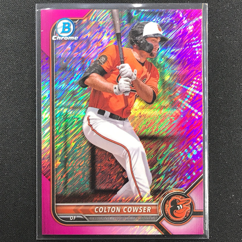 2022 Bowman Chrome Colton Cowser Bowman Prospect Fuchsia Shimmer /199