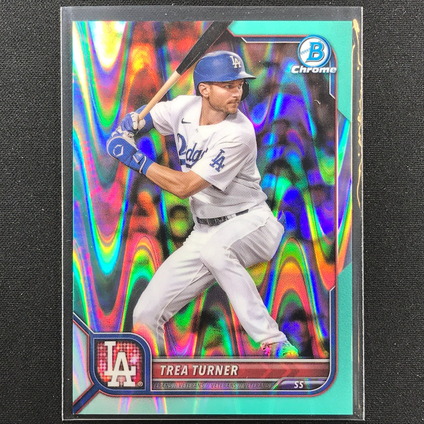 2022 Bowman Chrome Trea Turner Aqua Raywave /199