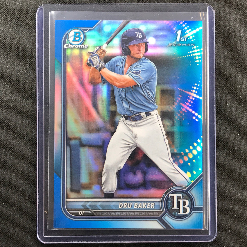 2022 Bowman Chrome Dru Baker 1st Bowman Prospect Blue Refractor 106/150