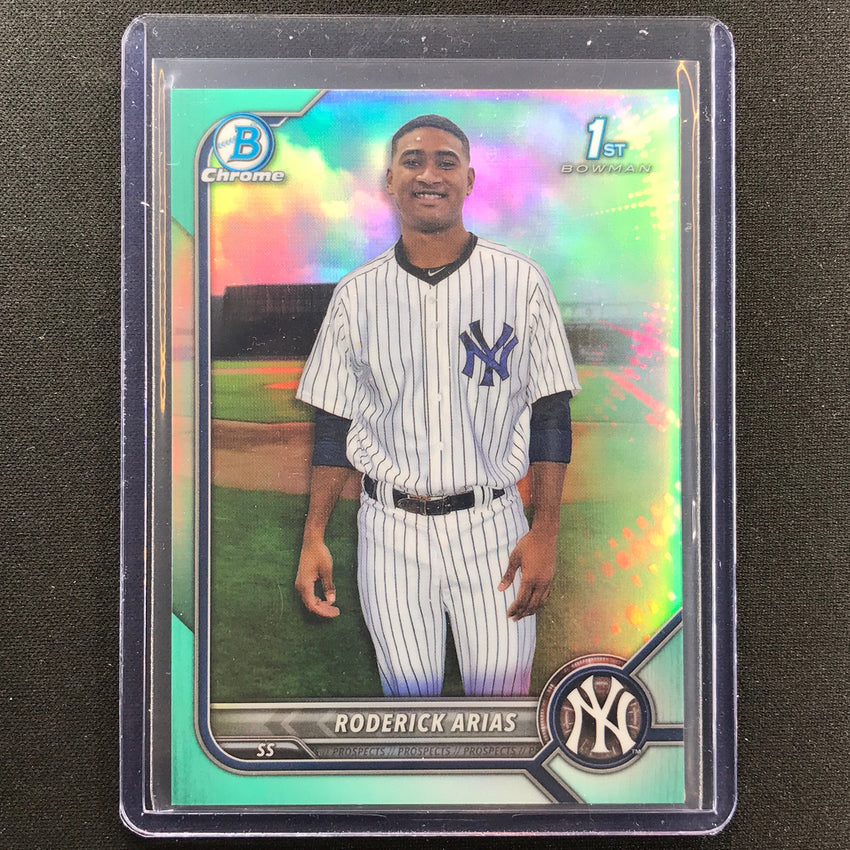 2022 Bowman Chrome Roderick Arias 1st Bowman Prospect Aqua Refractor 29/125